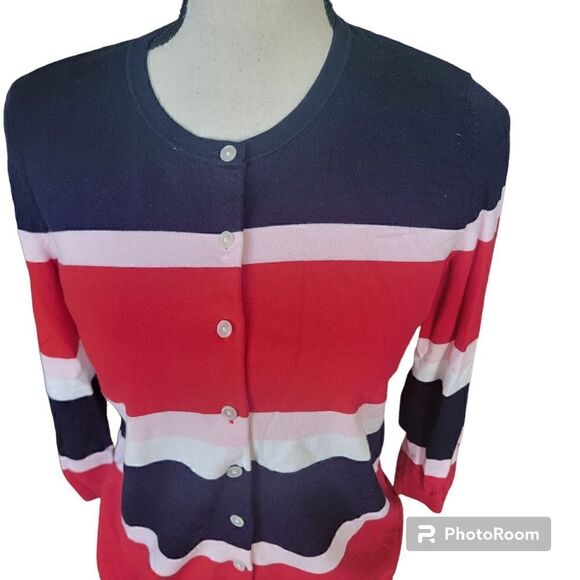 Talbots Button Up Lightweight Cardigan 3/4 Sleeves. Size M. - Picture 5 of 8